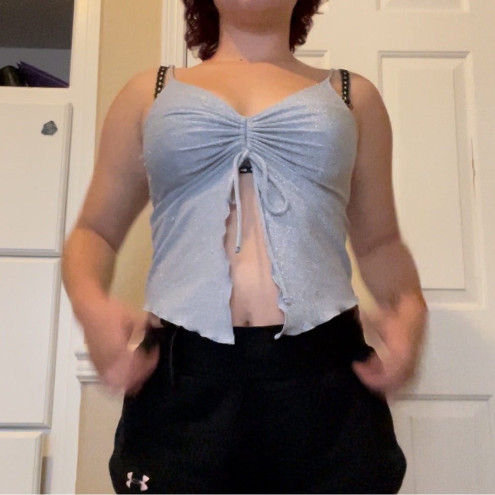 Blue jellyfish, flowy top